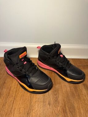 And1 Kids Black High-Top Sneakers with Pink & Orange Accents